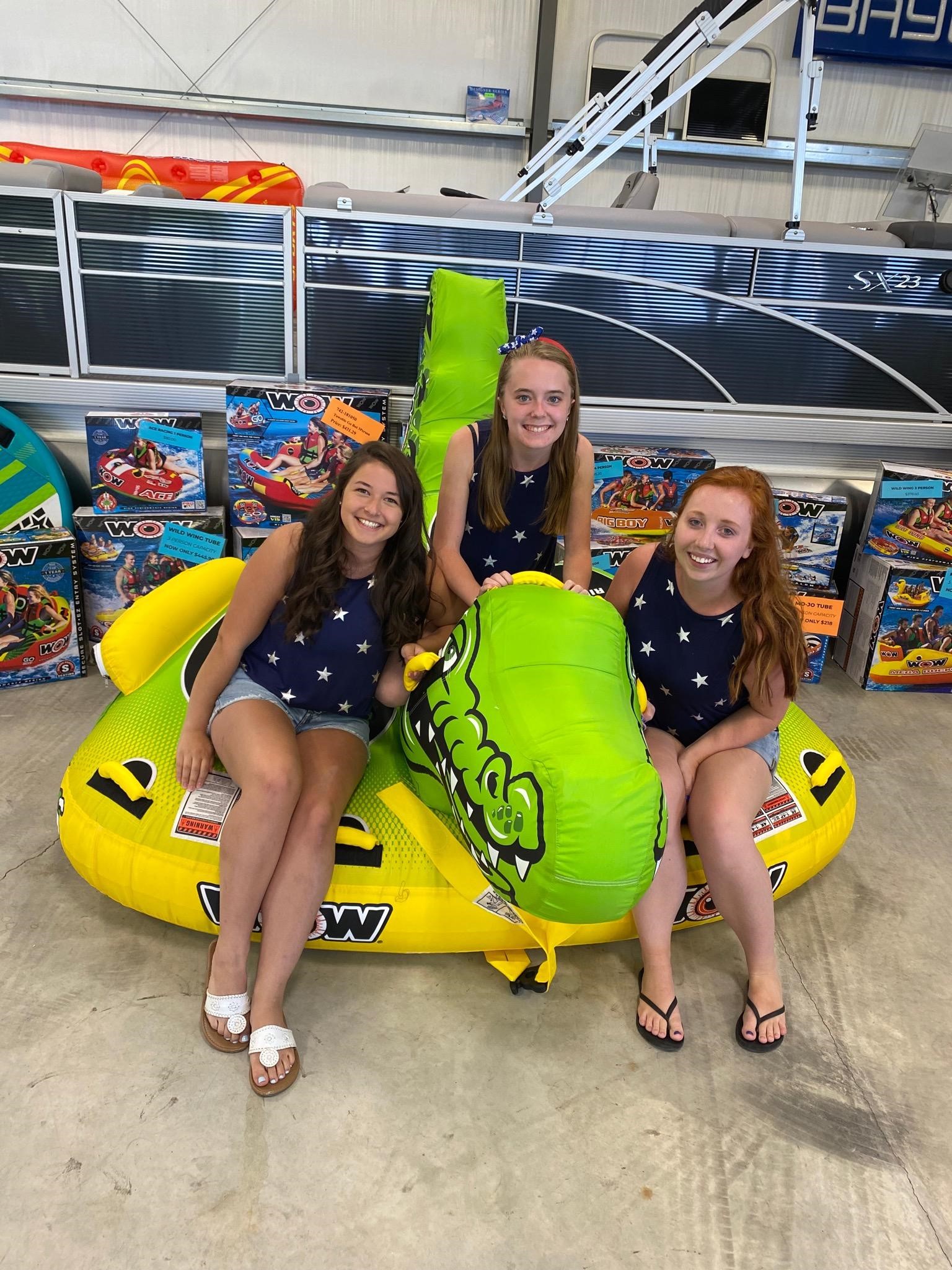 070420 The Winnisquam Marine Showroom Rental Crew Tia, Melissa and