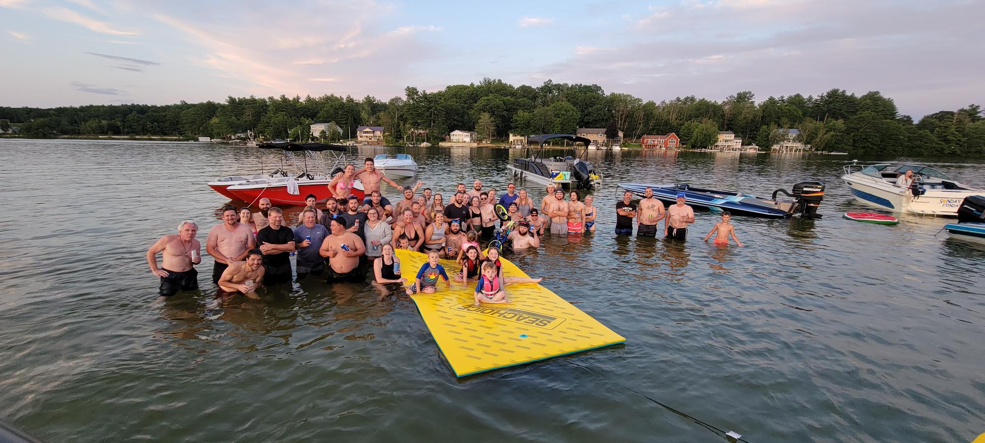 The Winnisquam Marine Crew Relaxes On The Lake Winnisquam Sand Bar 